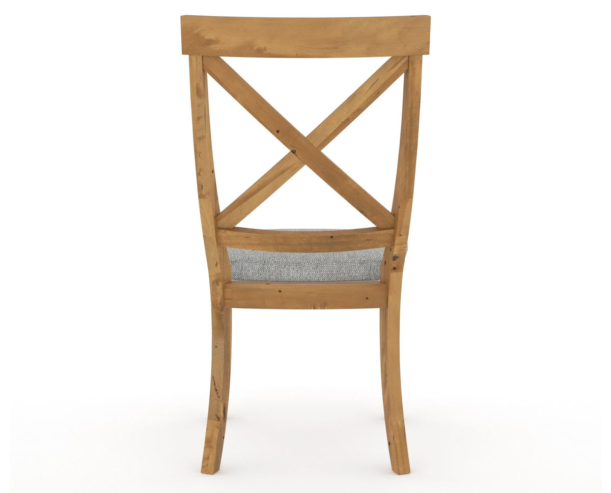 Canadel Champlain Dining Chair 5186 in 7C Fabric and 01 Honey Washed, back view