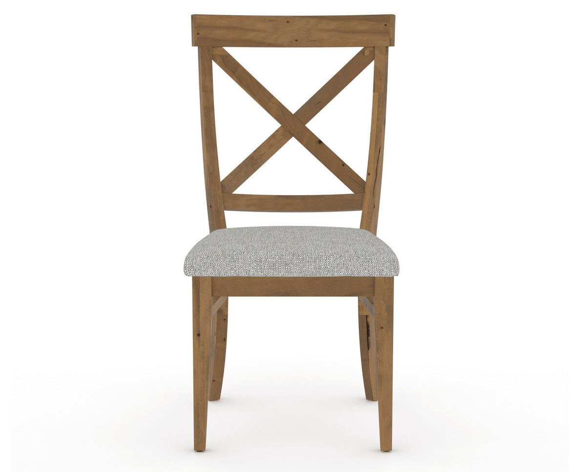 Canadel Champlain Dining Chair 5186 in 7C Fabric and 03 Oak Washed, front view