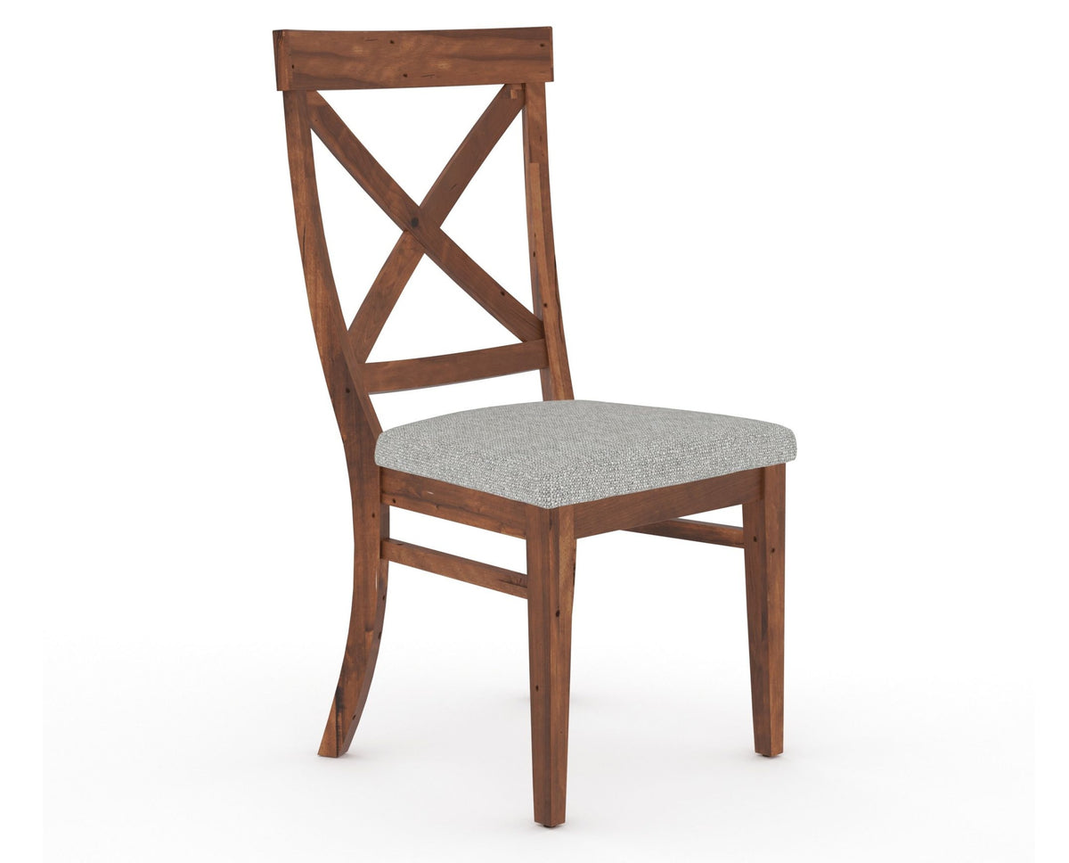 Canadel Champlain Dining Chair 5186 in 7C Fabric and 33 Spice Washed, three-quarter view