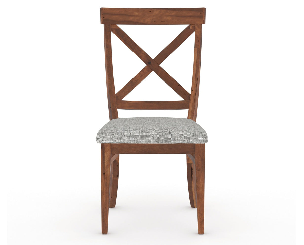 Canadel Champlain Dining Chair 5186 in 7C Fabric and 33 Spice Washed, front view