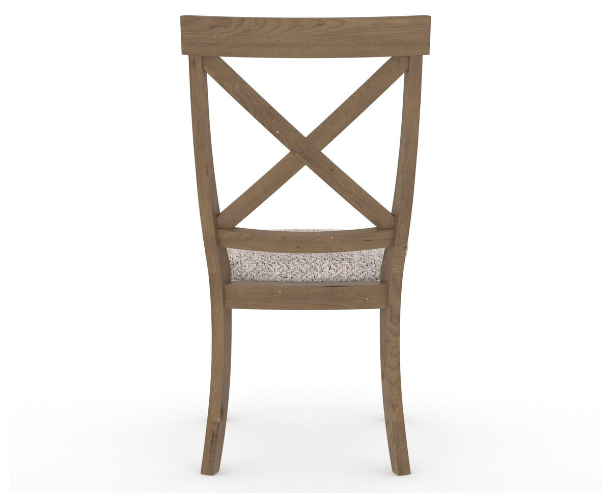 Canadel Champlain Dining Chair 5186 in FP Crypton® and 25 Pecan Washed, back view
