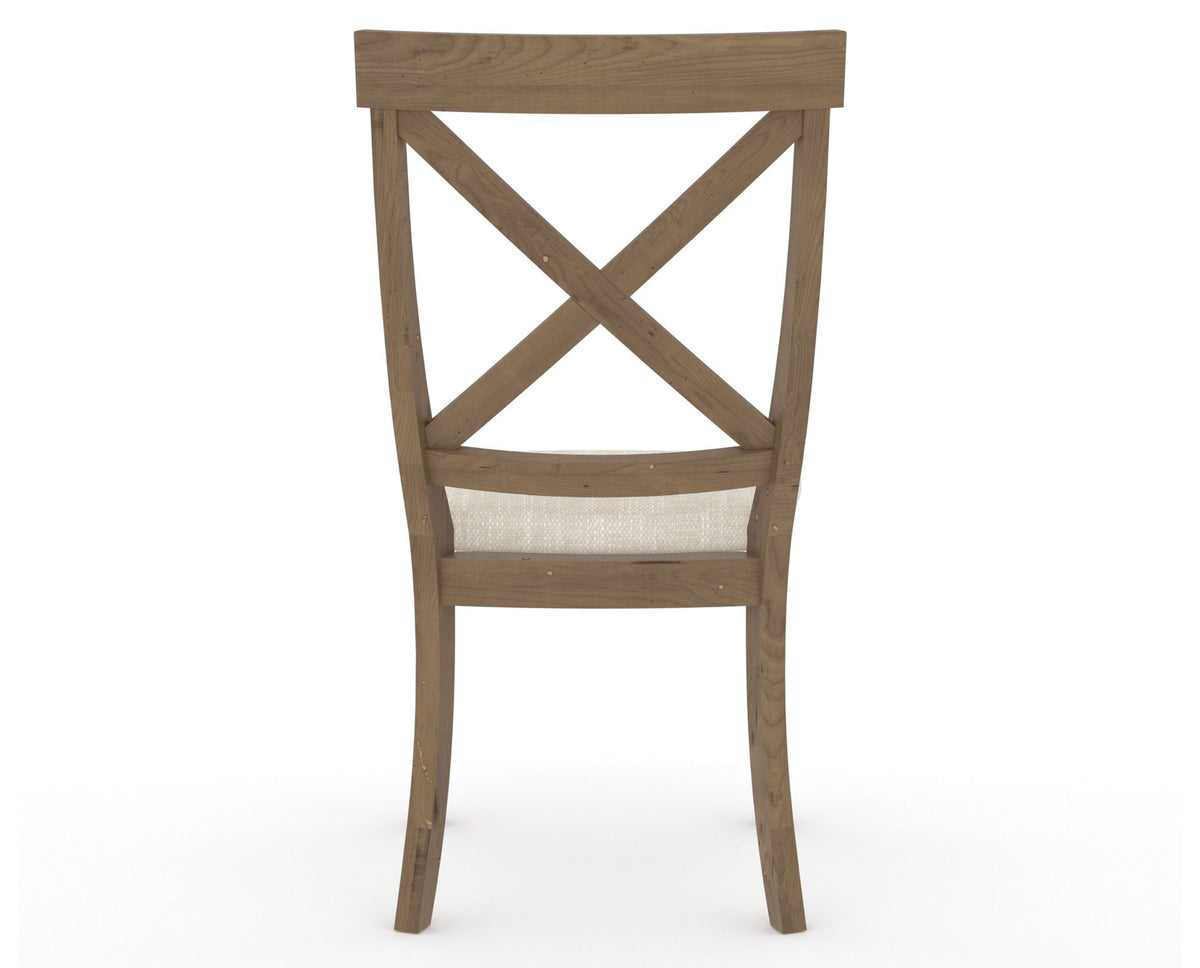 Canadel Champlain Dining Chair 5186 in FT InsideOut® and 25 Pecan Washed, back view