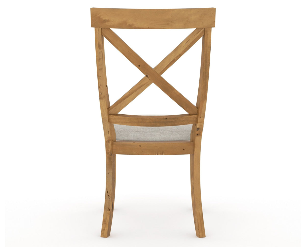 Canadel Champlain Dining Chair 5186 in TB Fabric and 01 Honey Washed, back view