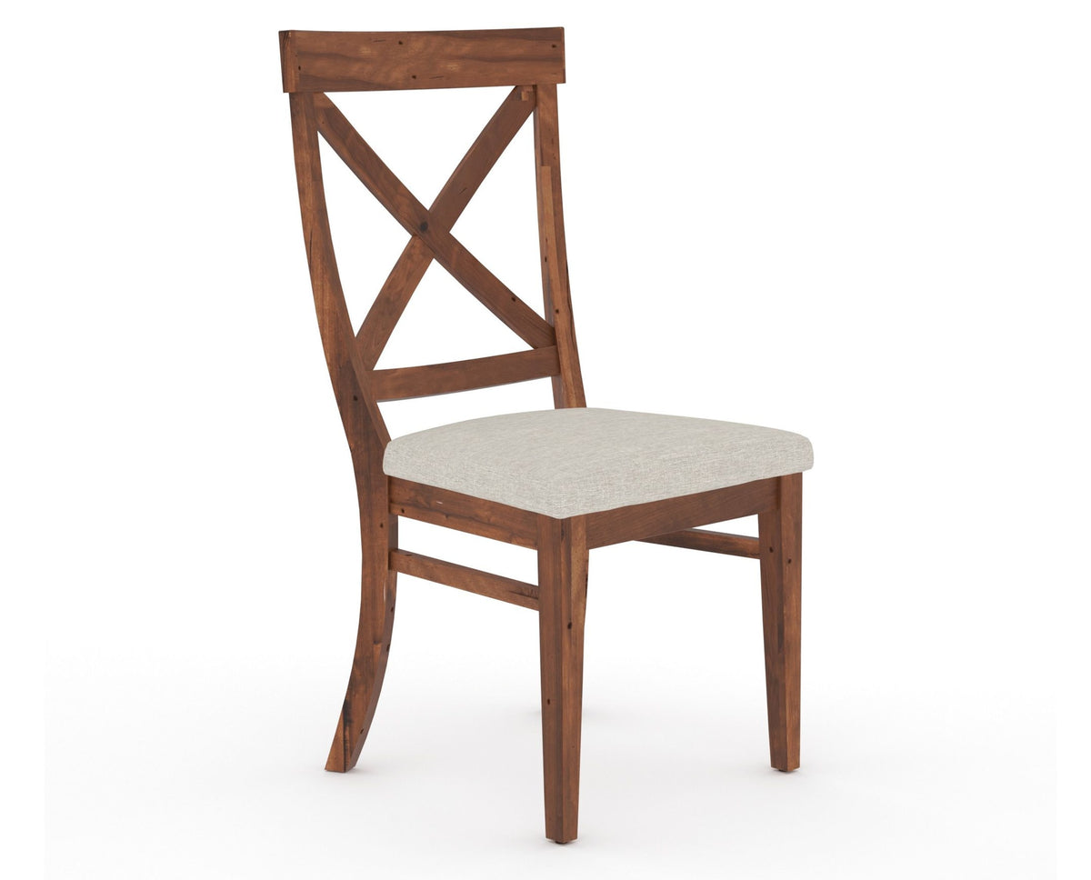 Canadel Champlain Dining Chair 5186 in TB Fabric and 33 Spice Washed, three-quarter view