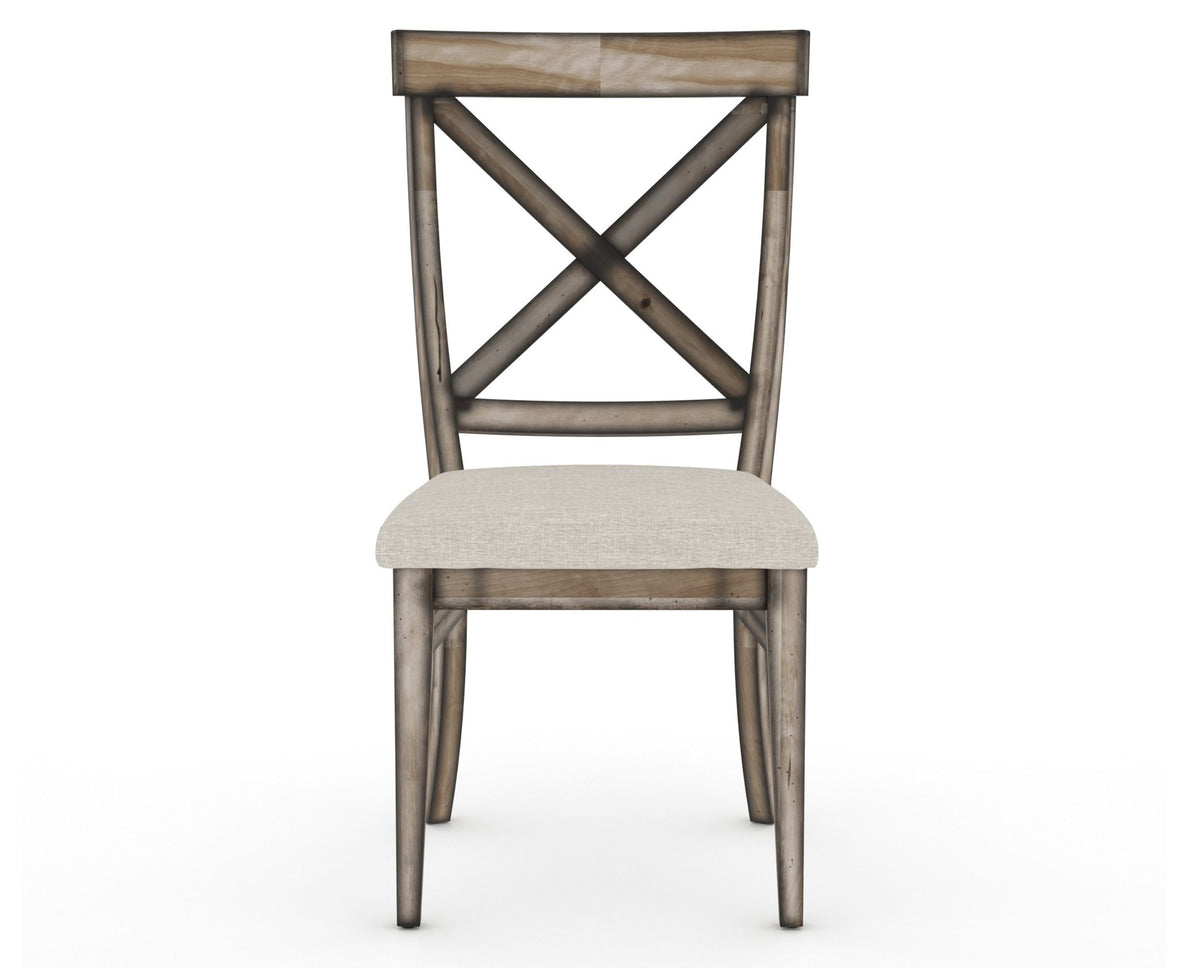 Canadel Champlain Dining Chair 5186 in TB Fabric and 72 Heritage Nature, front view