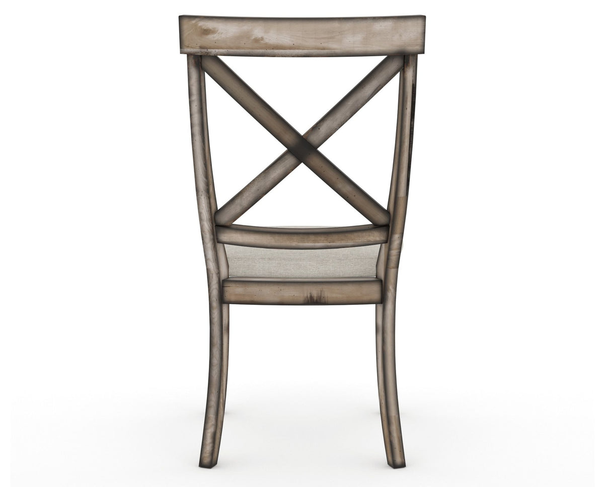 Canadel Champlain Dining Chair 5186 in TB Fabric and 72 Heritage Nature, back view