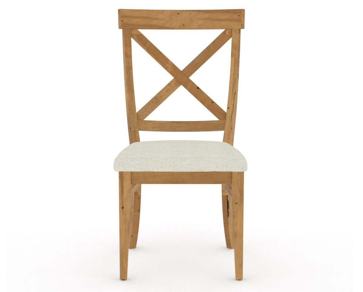 Canadel Champlain Dining Chair 5186 in TW Fabric and 01 Honey Washed, front view