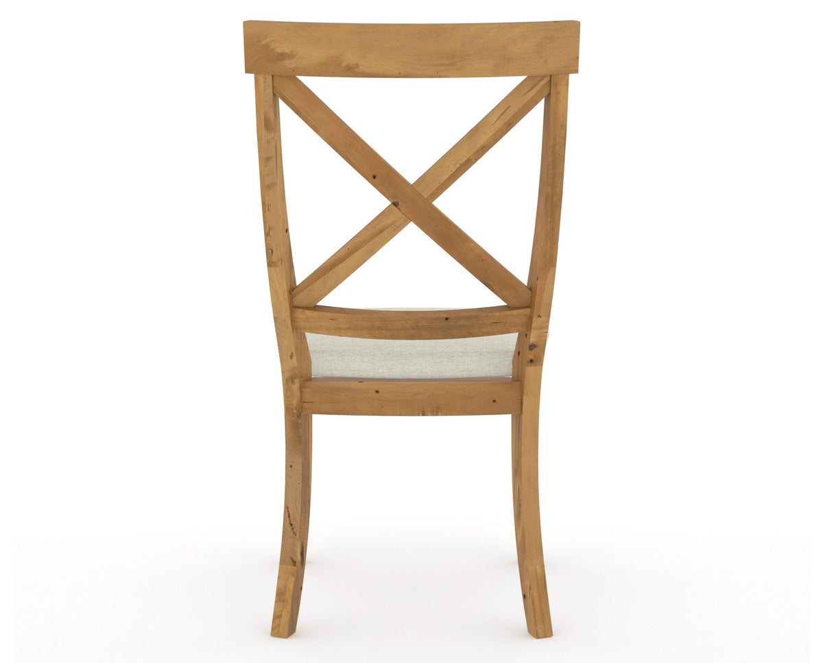 Canadel Champlain Dining Chair 5186 in TW Fabric and 01 Honey Washed, back view