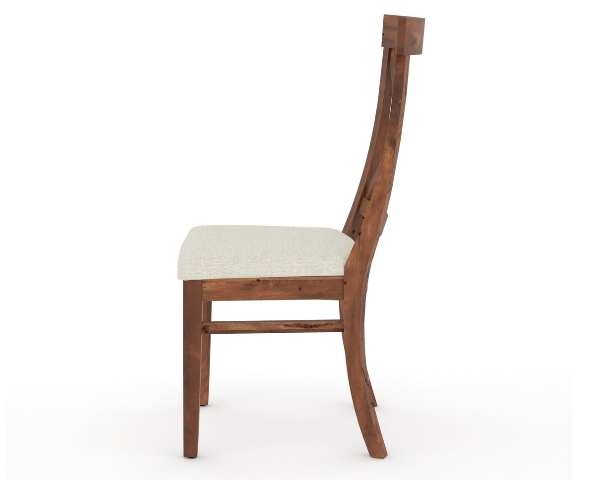 Canadel Champlain Dining Chair 5186 in TW Fabric and 33 Spice Washed, side view
