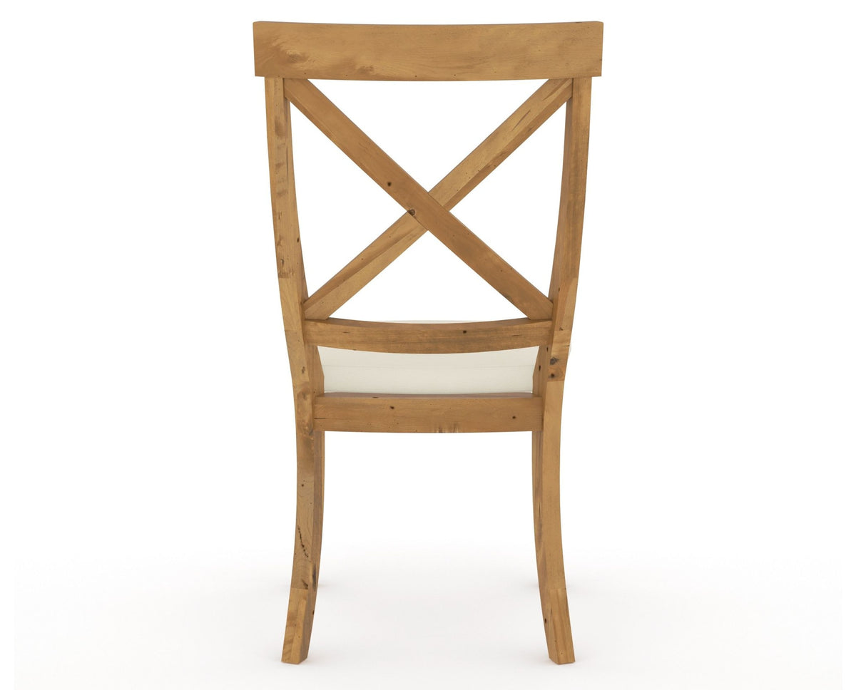 Canadel Champlain Dining Chair 5186 in YJ Faux Leather and 01 Honey Washed, back view