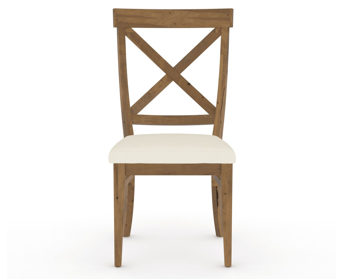 Canadel Champlain Dining Chair 5186 in YJ Faux Leather and 03 Oak Washed, front view