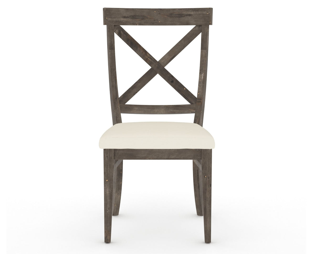 Canadel Champlain Dining Chair 5186 in YJ Faux Leather and 08 Shadow, front view