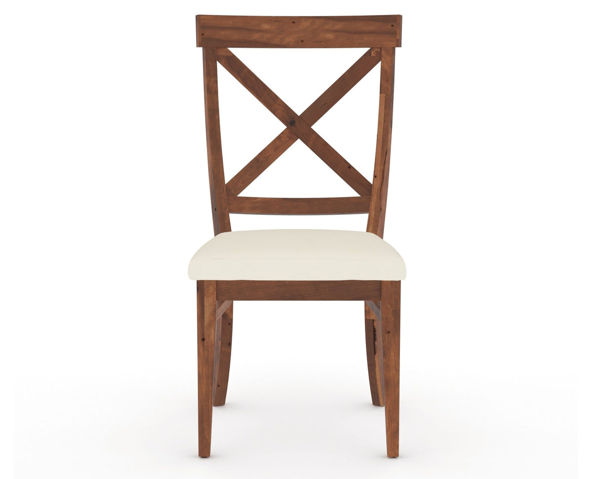 Canadel Champlain Dining Chair 5186 in YJ Faux Leather and 33 Spice Washed, front view