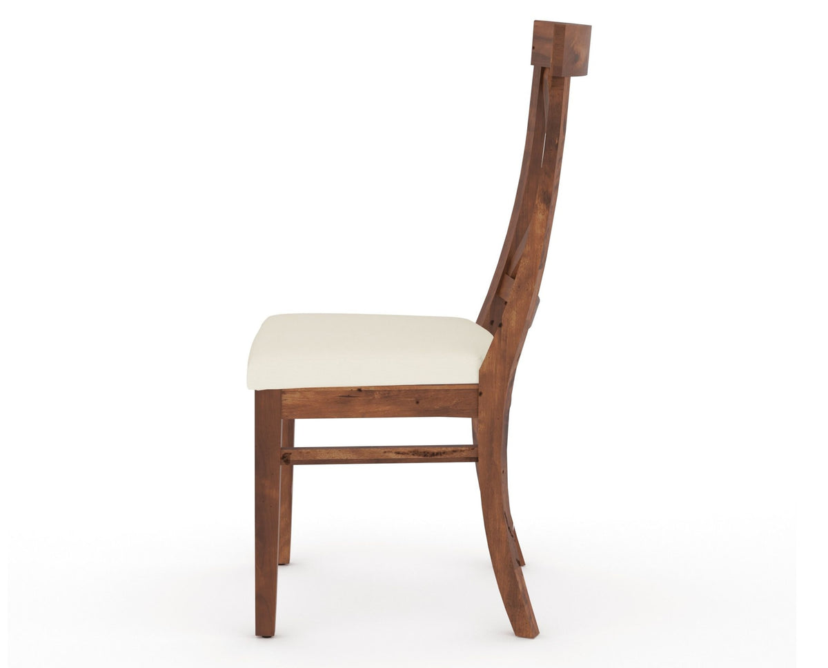 Canadel Champlain Dining Chair 5186 in YJ Faux Leather and 33 Spice Washed, side view