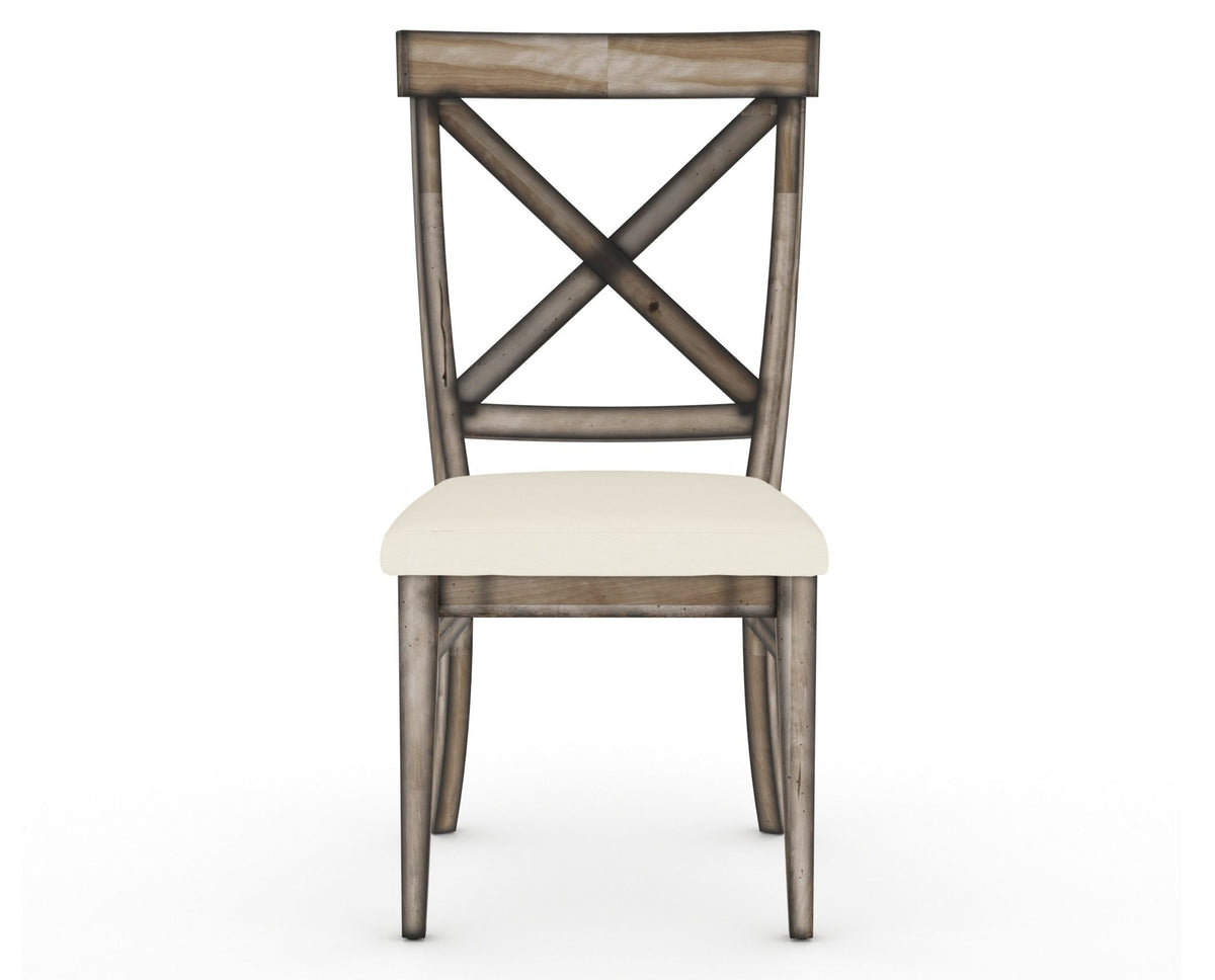 Canadel Champlain Dining Chair 5186 in YJ Faux Leather and 72 Heritage Nature, front view