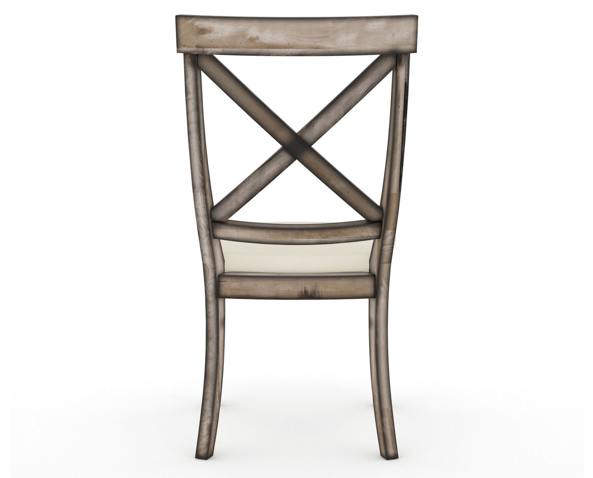 Canadel Champlain Dining Chair 5186 in YJ Faux Leather and 72 Heritage Nature, back view