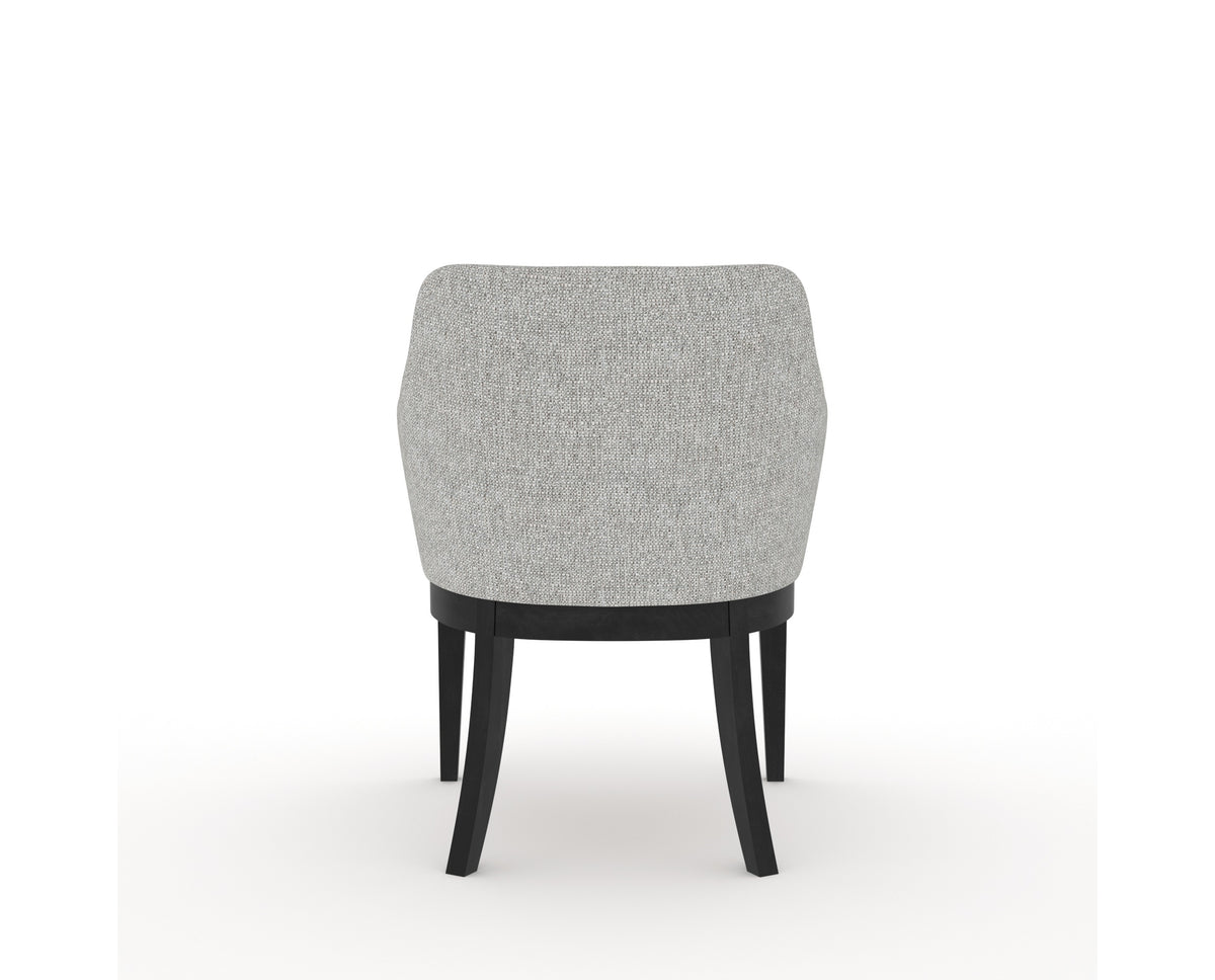 Canadel Modern Sophia Dining Chair in Dark Smoke, 7C Fabric, back view