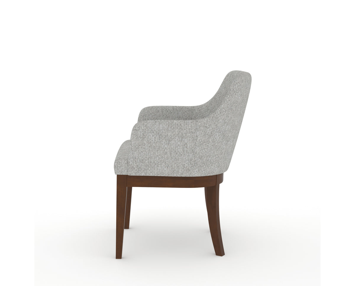 Canadel Modern Sophia Dining Chair in Cognac Washed, 7C Fabric, side view