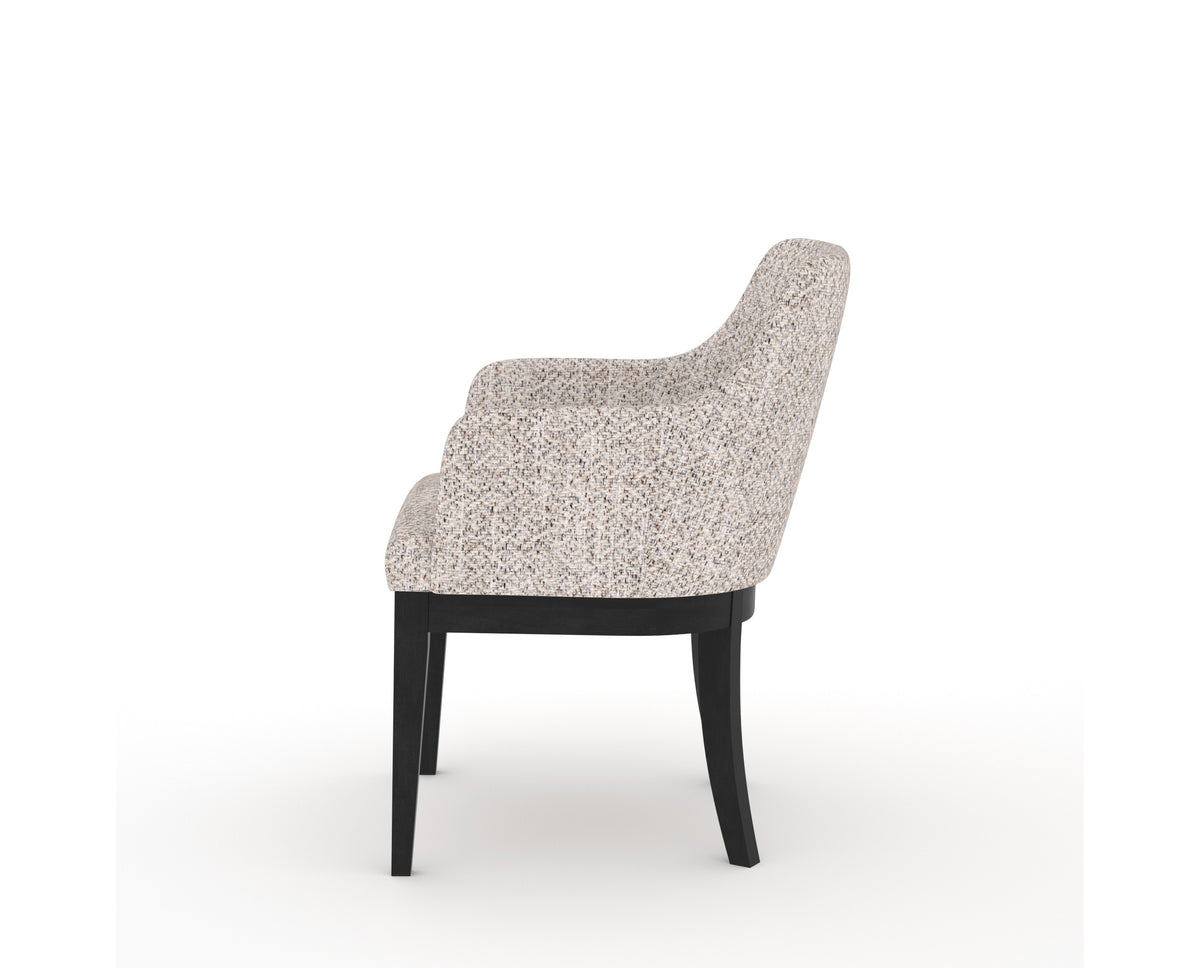 Canadel Modern Sophia Dining Chair in Dark Smoke, FP Crypton®, side view