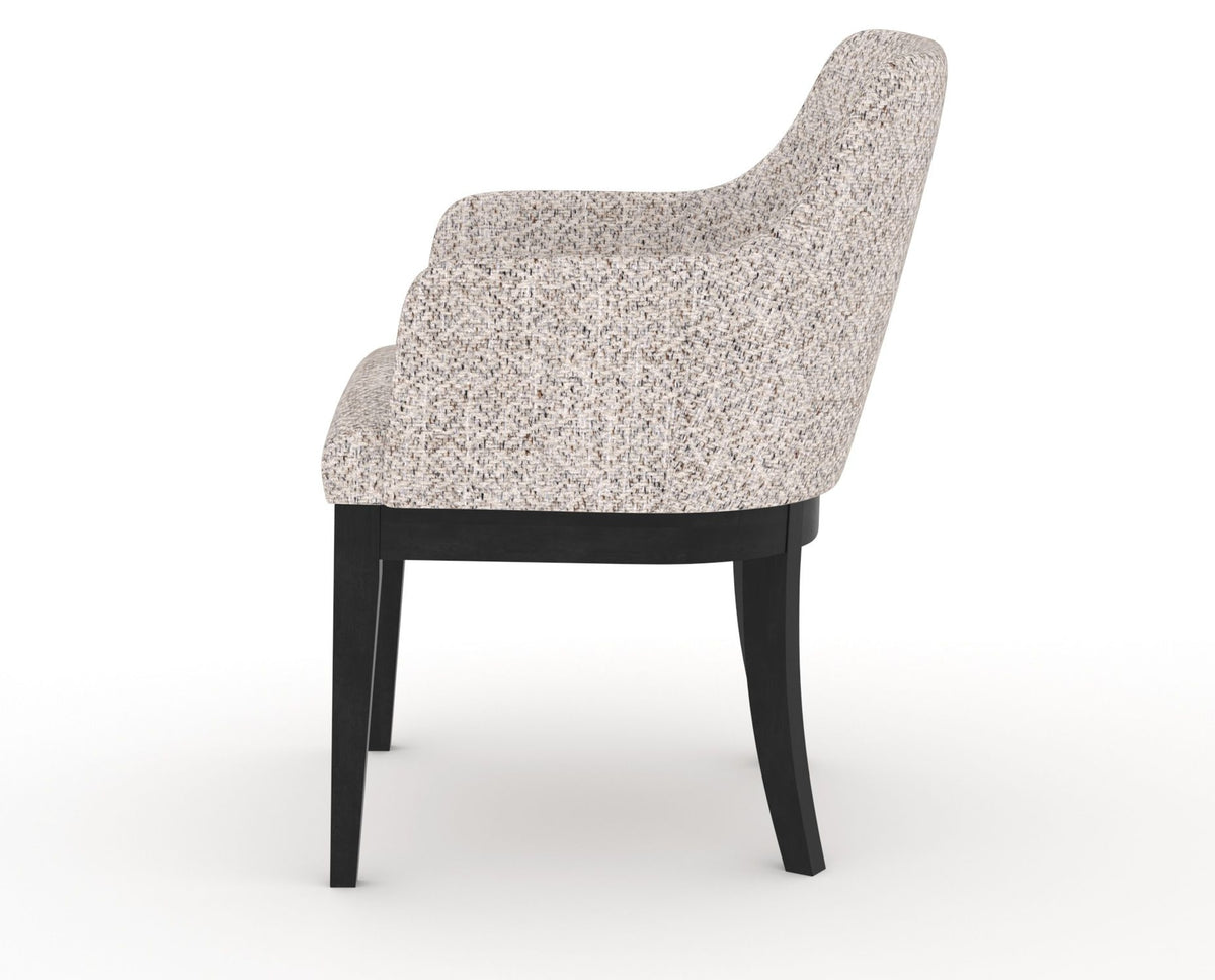 Canadel Modern Sophia Dining Chair in Dark Smoke, FP Crypton®, side view