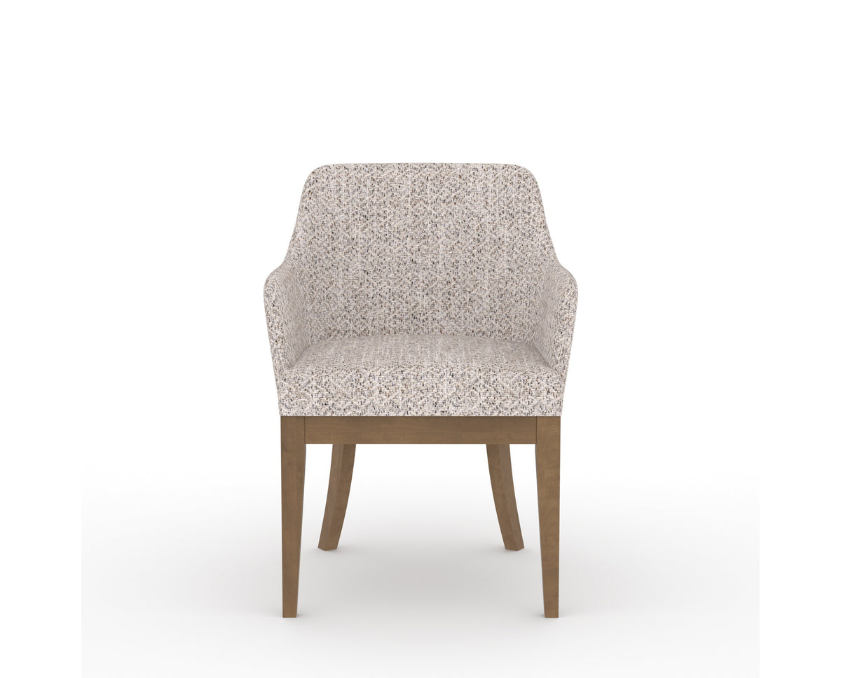 Canadel Modern Sophia Dining Chair in Pecan Washed, FP Crypton®, front view