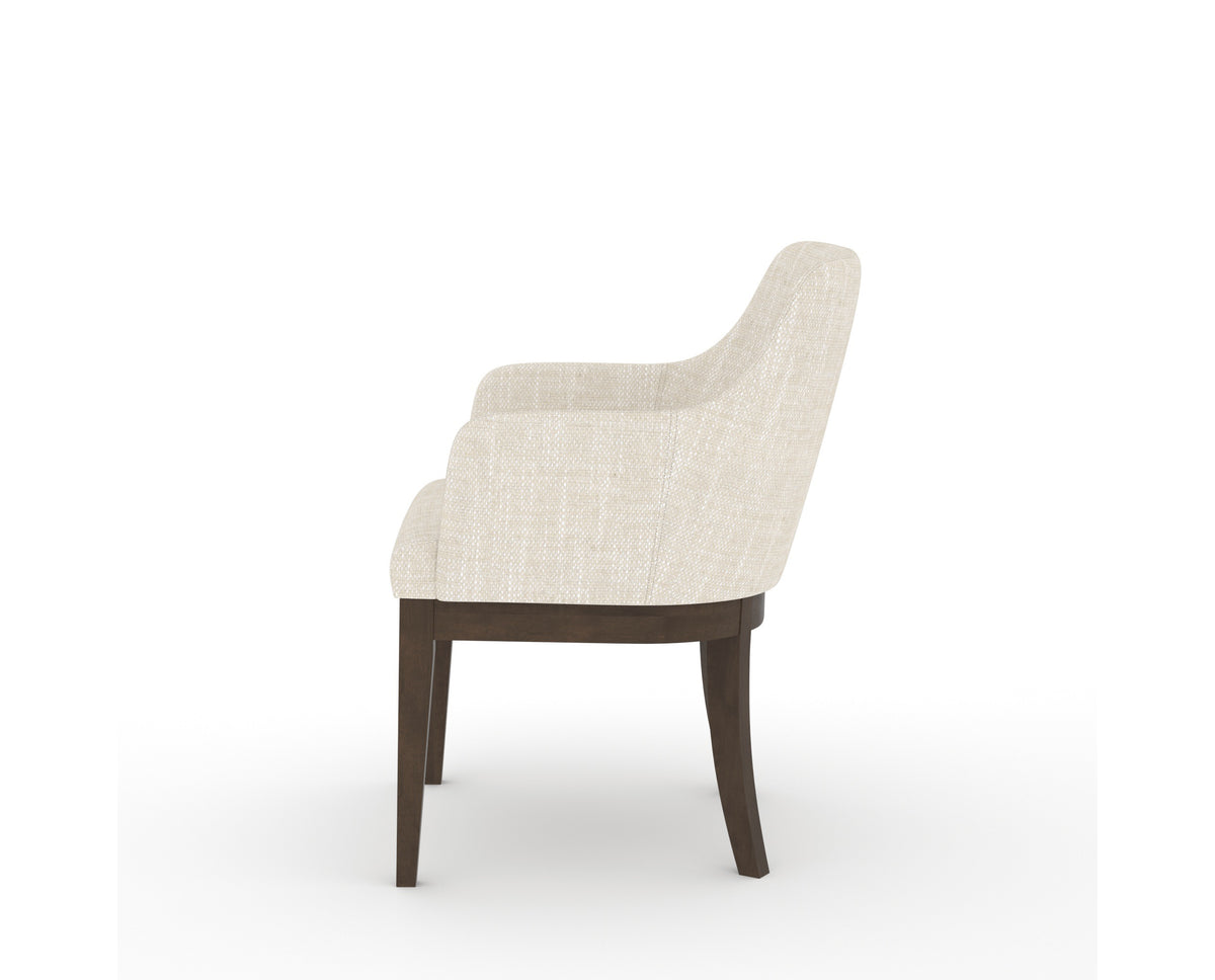 Canadel Modern Sophia Dining Chair in Hazelnut Washed, FT InsideOut®, side view