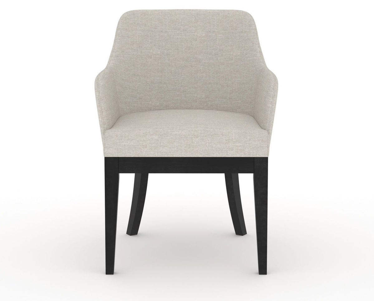Canadel Modern Sophia Dining Chair in Dark Smoke, TB Fabric, front view