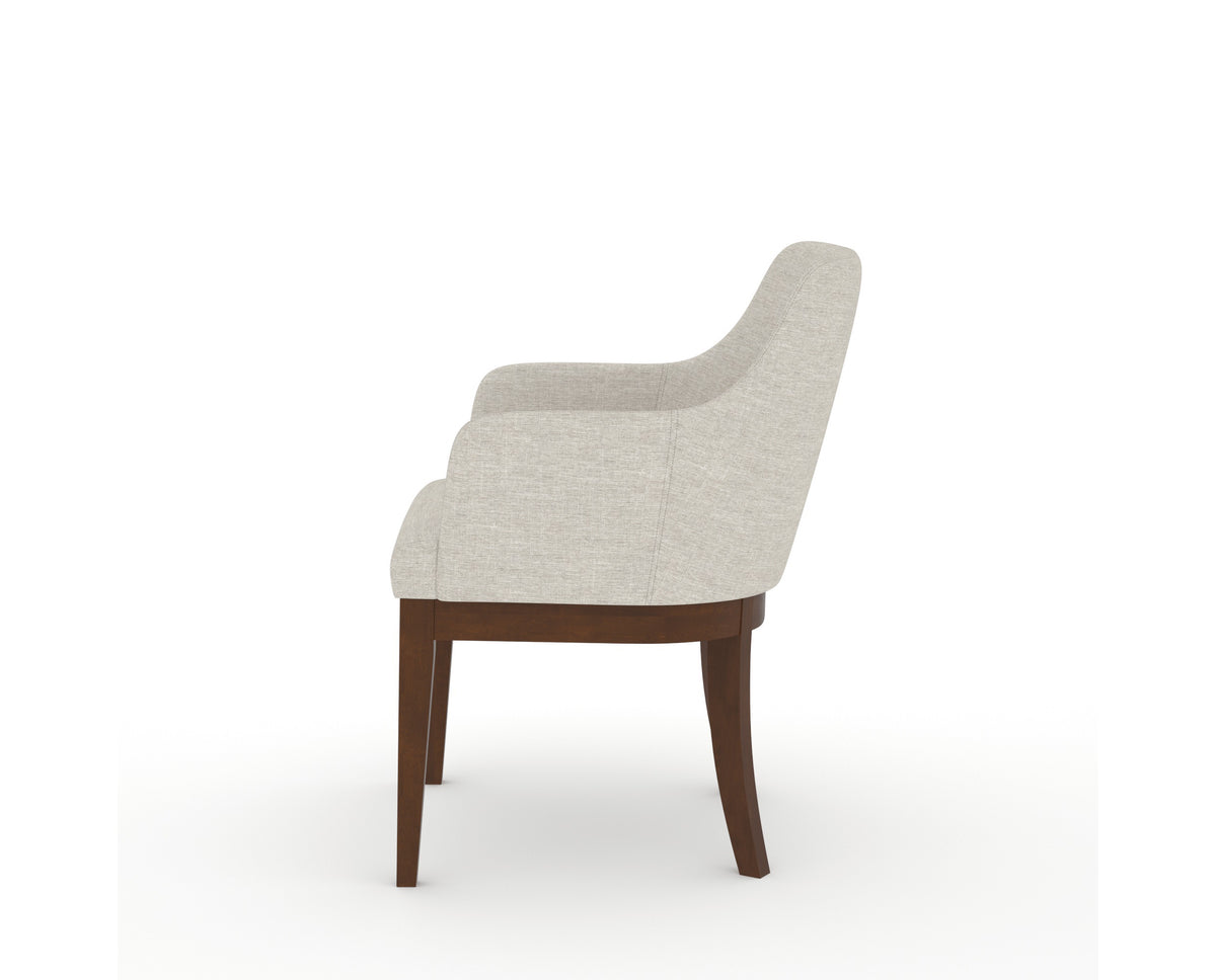 Canadel Modern Sophia Dining Chair in Cognac Washed, TB Fabric, side view