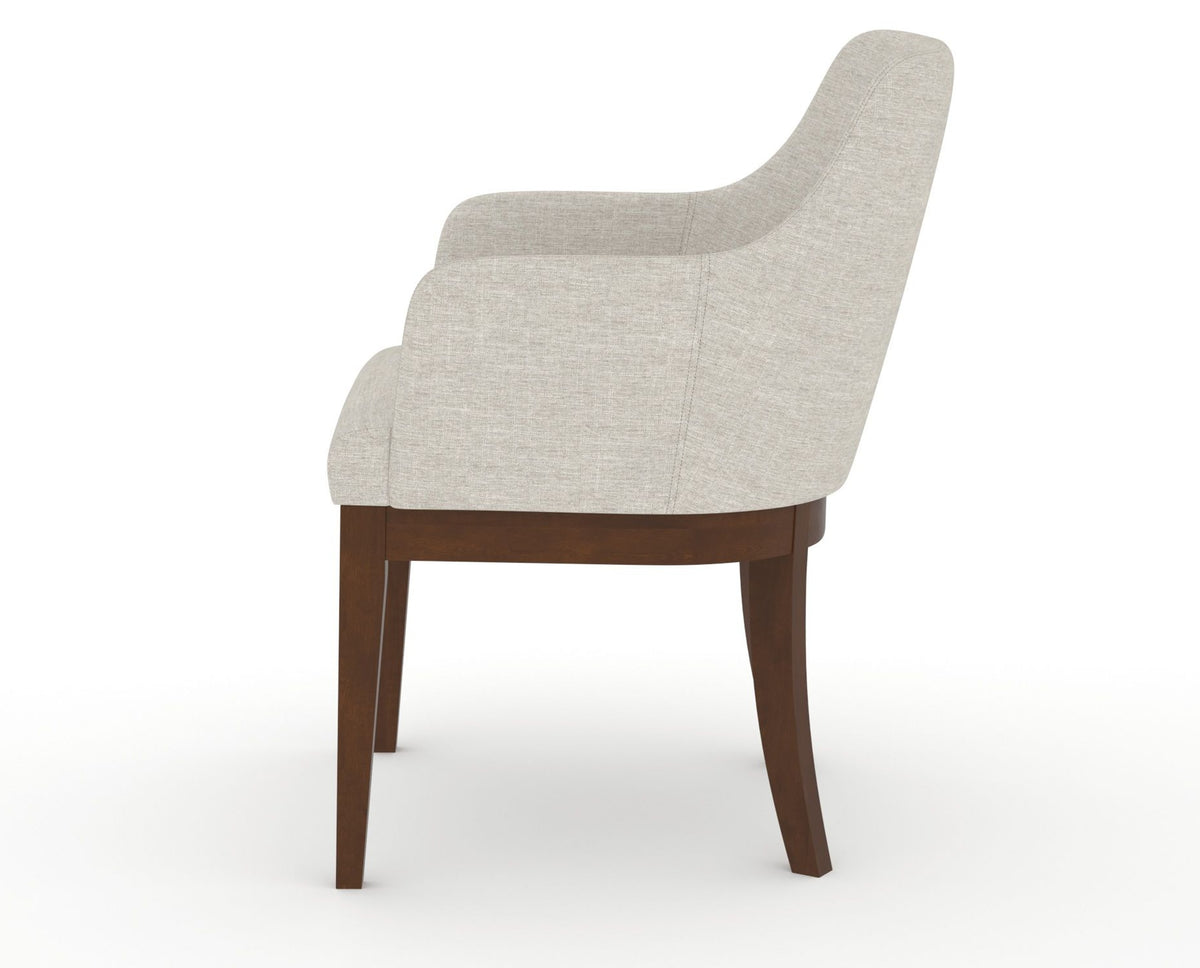 Canadel Modern Sophia Dining Chair in Cognac Washed, TB Fabric, side view