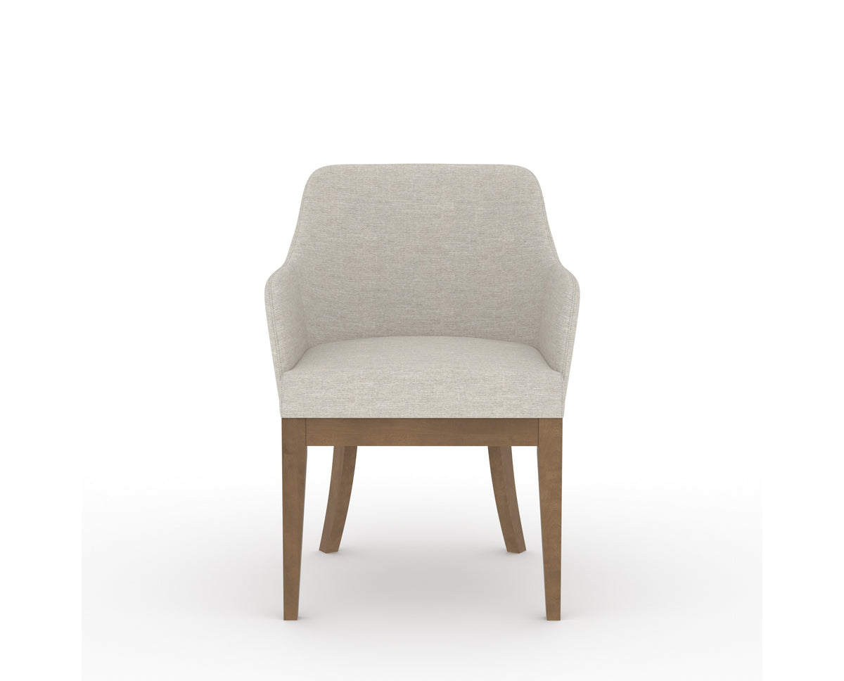 Canadel Modern Sophia Dining Chair in Pecan Washed, TB Fabric, front view