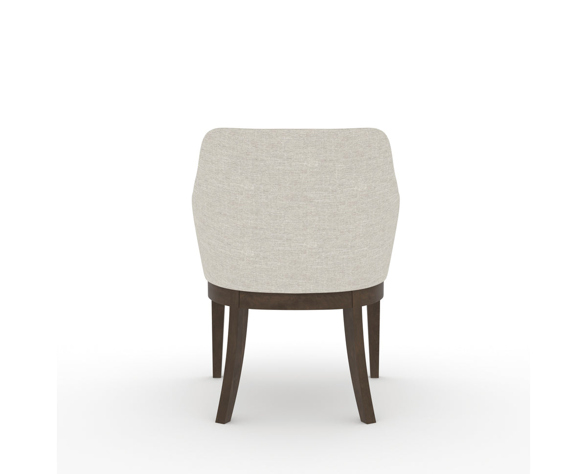 Canadel Modern Sophia Dining Chair in Hazelnut Washed, TB Fabric, back view