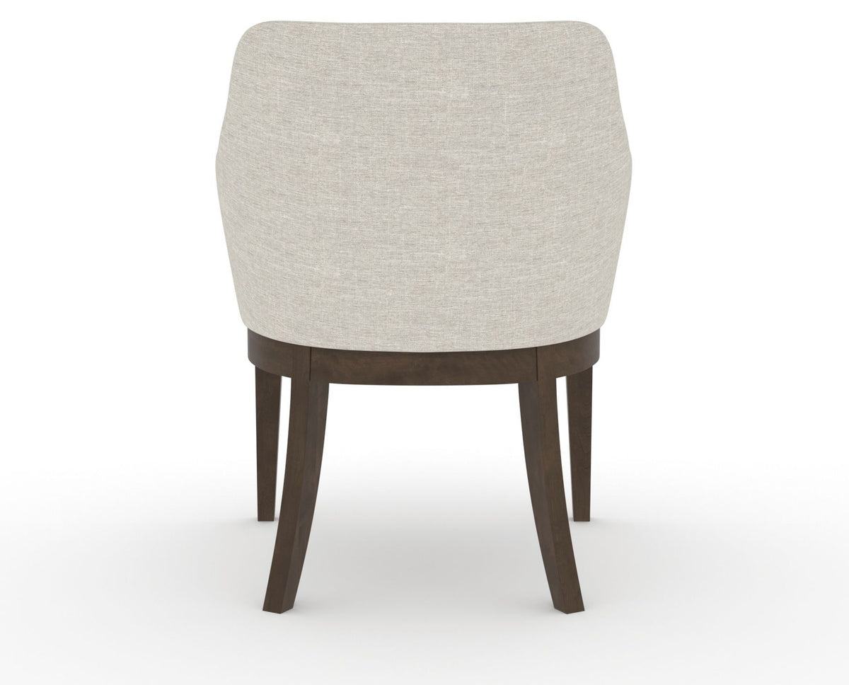 Canadel Modern Sophia Dining Chair in Hazelnut Washed, TB Fabric, back view