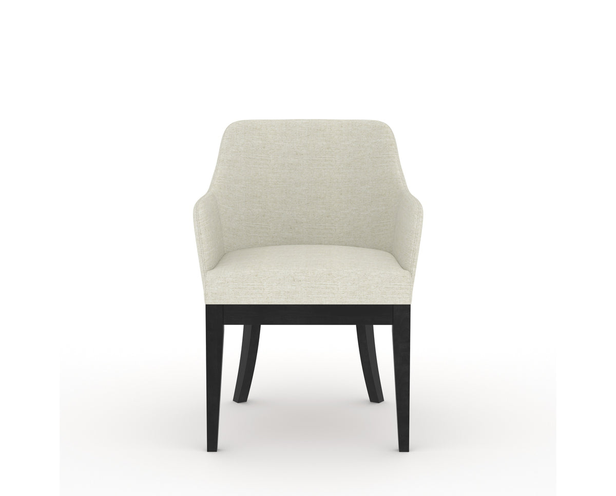 Canadel Modern Sophia Dining Chair in Dark Smoke, TW Fabric, front view