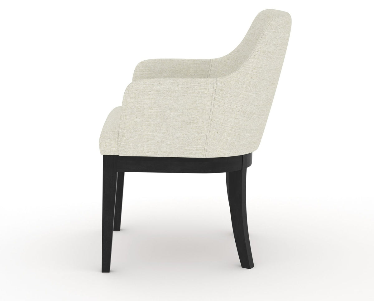 Canadel Modern Sophia Dining Chair in Dark Smoke, TW Fabric, side view