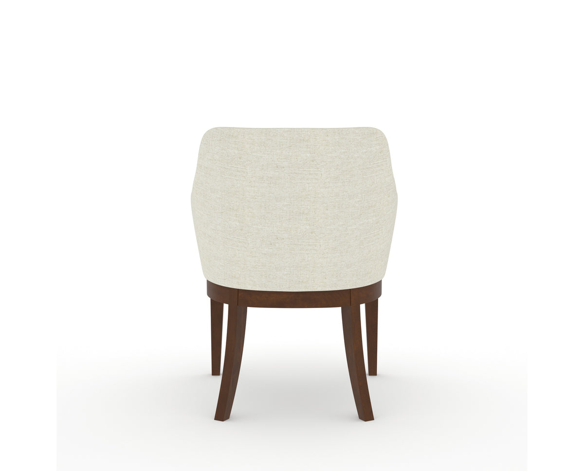 Canadel Modern Sophia Dining Chair in Cognac Washed, TW Fabric, back view