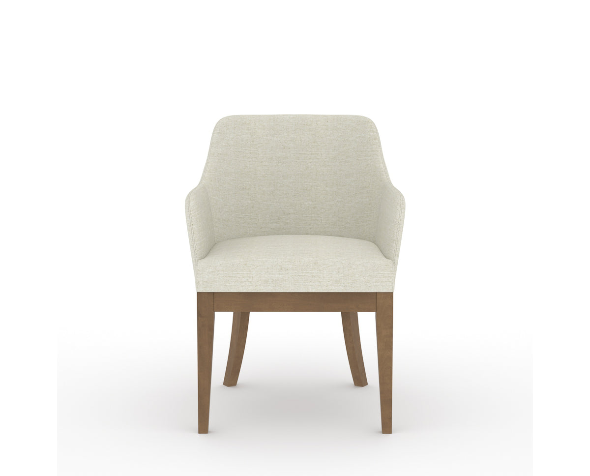 Canadel Modern Sophia Dining Chair in Pecan Washed, TW Fabric, front view