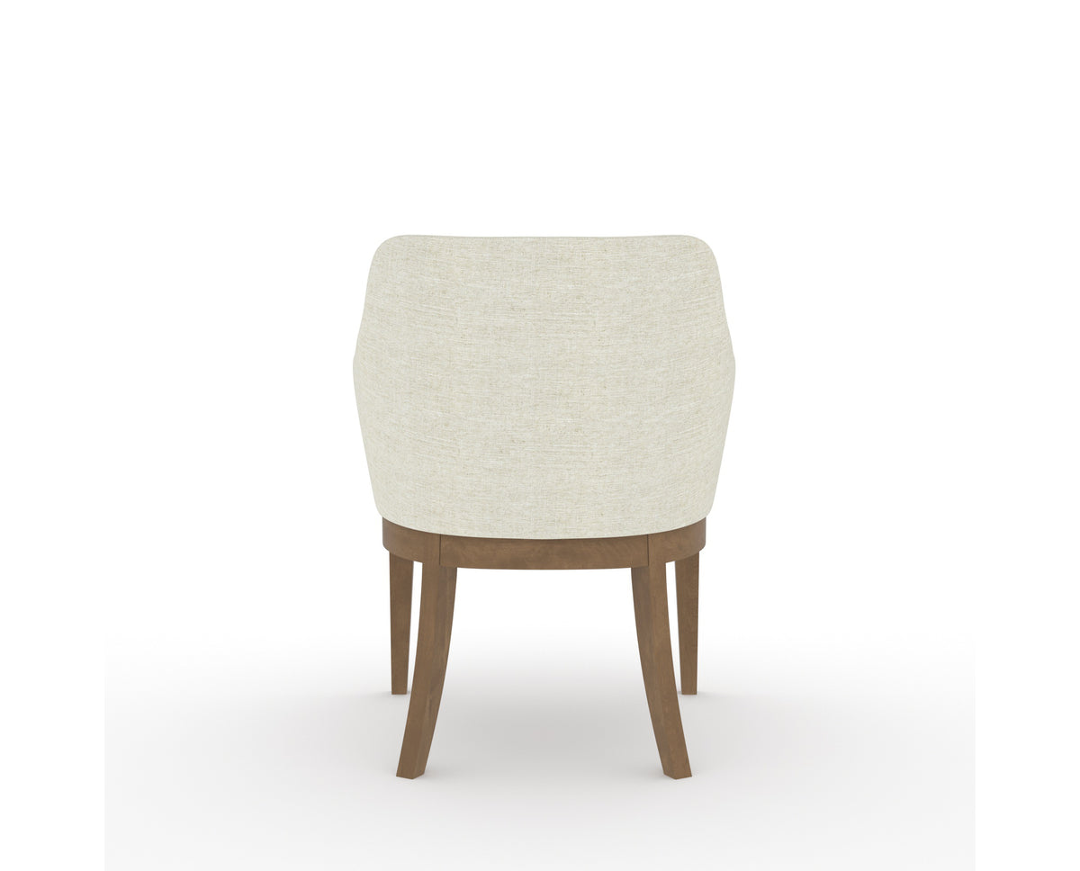 Canadel Modern Sophia Dining Chair in Pecan Washed, TW Fabric, back view