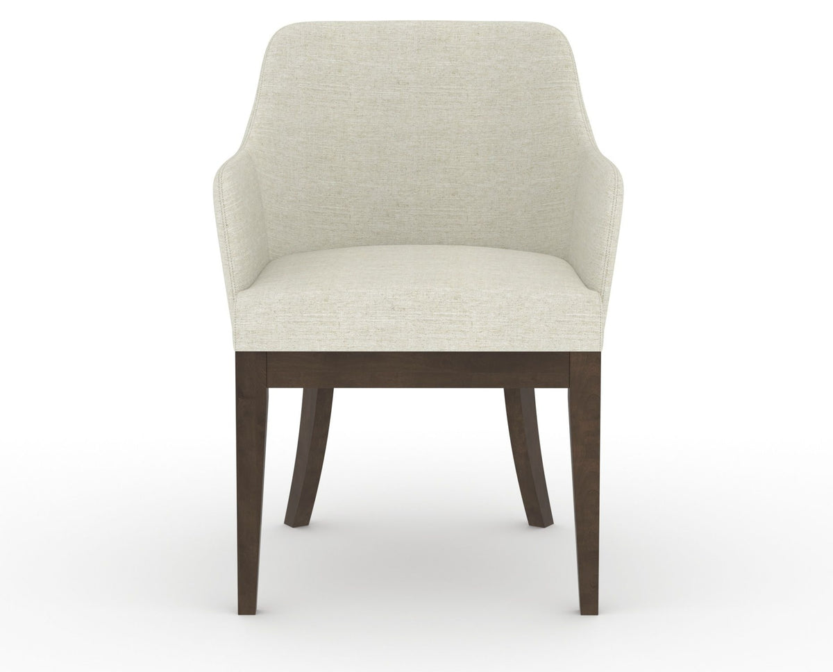 Canadel Modern Sophia Dining Chair in Hazelnut Washed, TW Fabric, front view