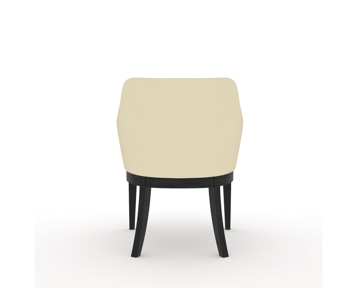 Canadel Modern Sophia Dining Chair in Dark Smoke, XZ Faux Leather, back view