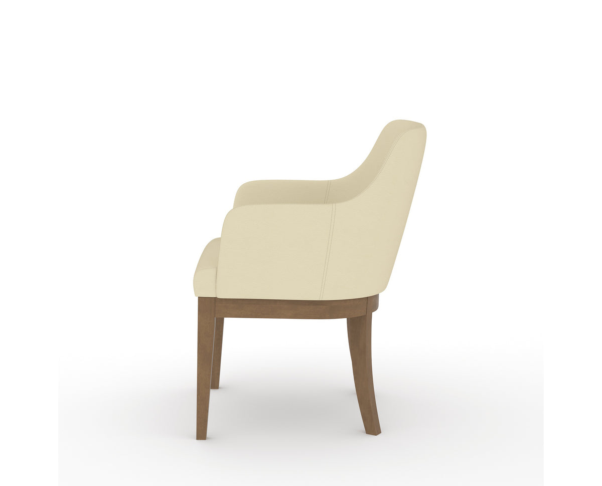Canadel Modern Sophia Dining Chair in Pecan Washed, XZ Faux Leather, side view