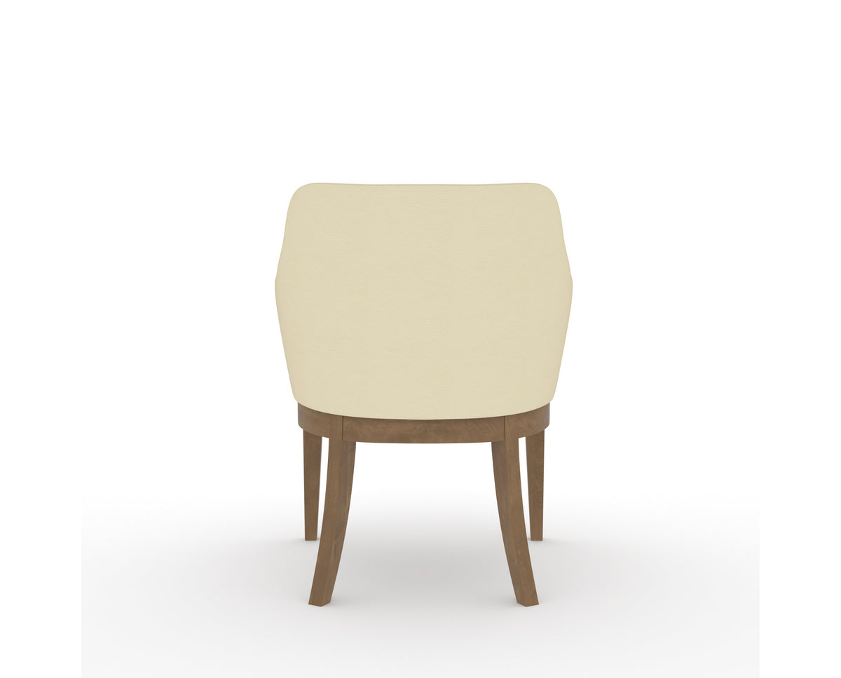 Canadel Modern Sophia Dining Chair in Pecan Washed, XZ Faux Leather, back view