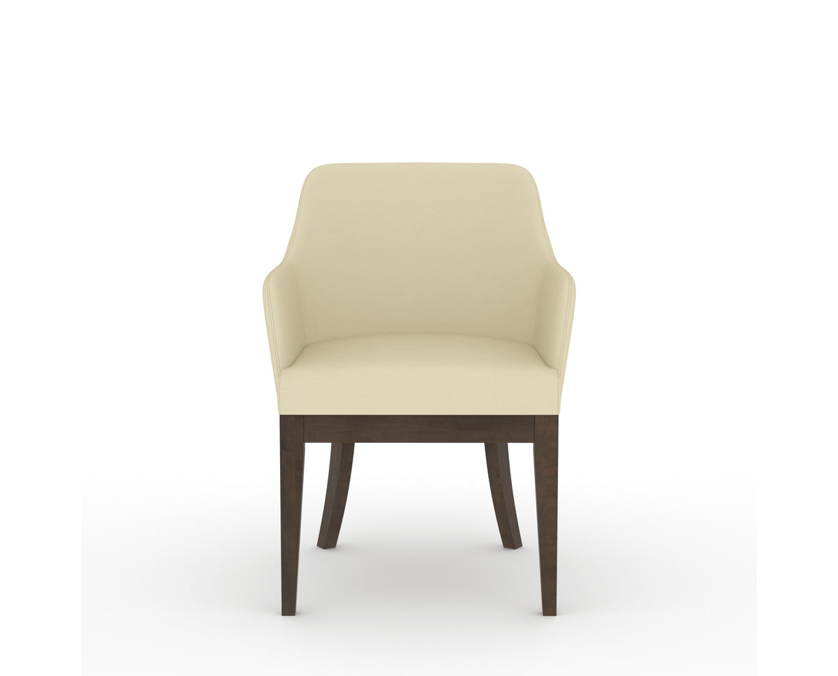 Canadel Modern Sophia Dining Chair in Hazelnut Washed, XZ Faux Leather, front view
