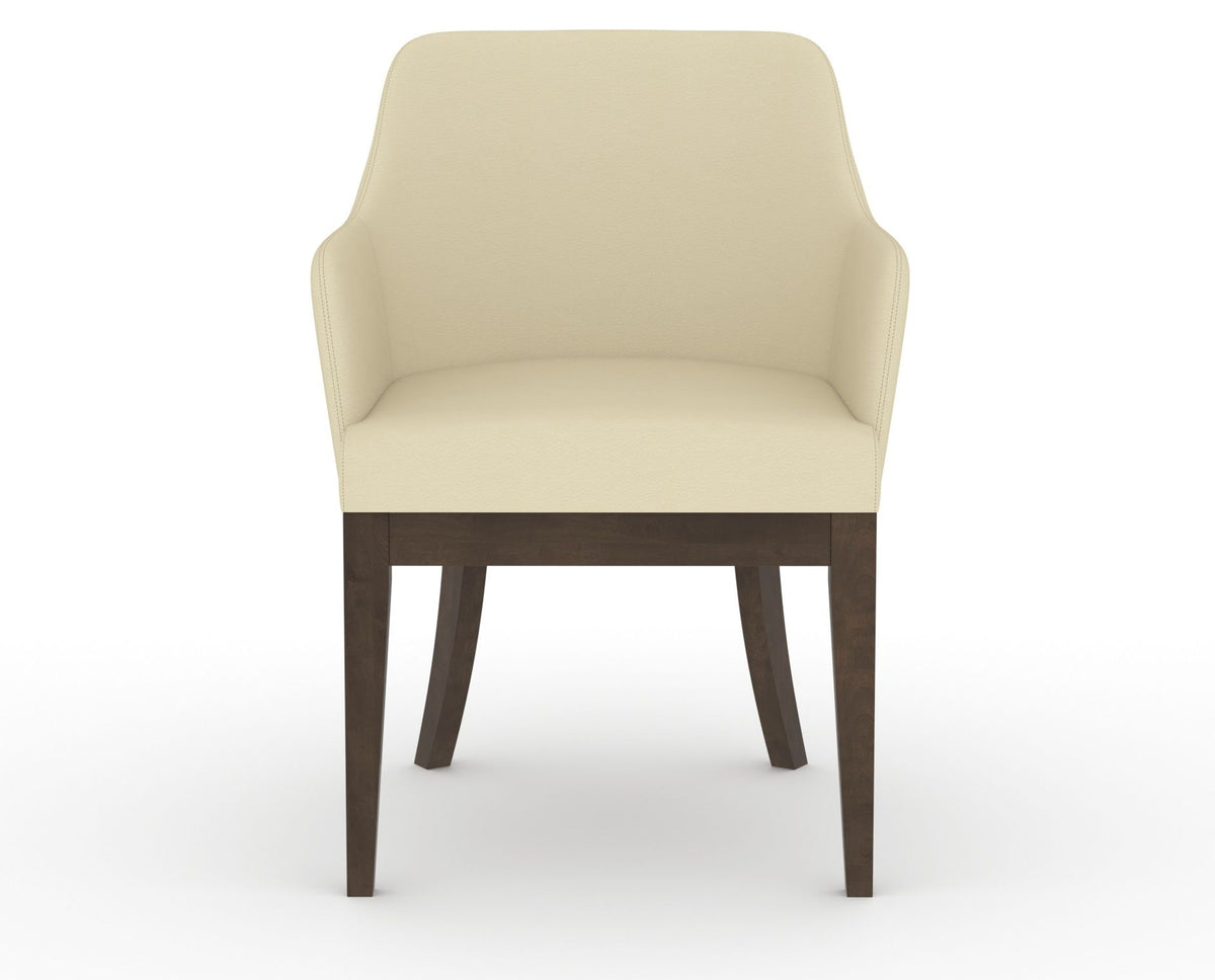 Canadel Modern Sophia Dining Chair in Hazelnut Washed, XZ Faux Leather, front view