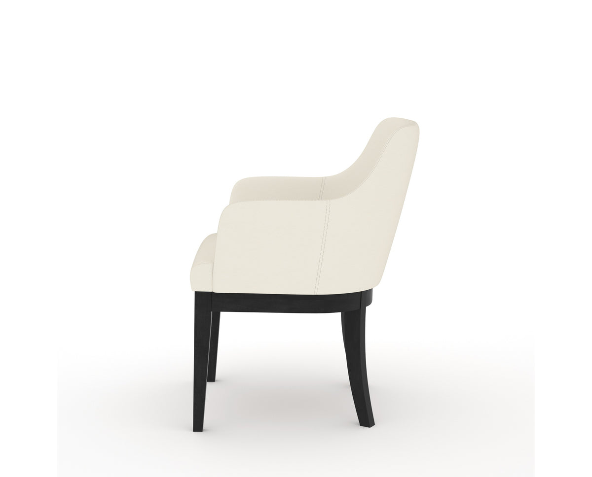 Canadel Modern Sophia Dining Chair in Dark Smoke, YJ Faux Leather, side view