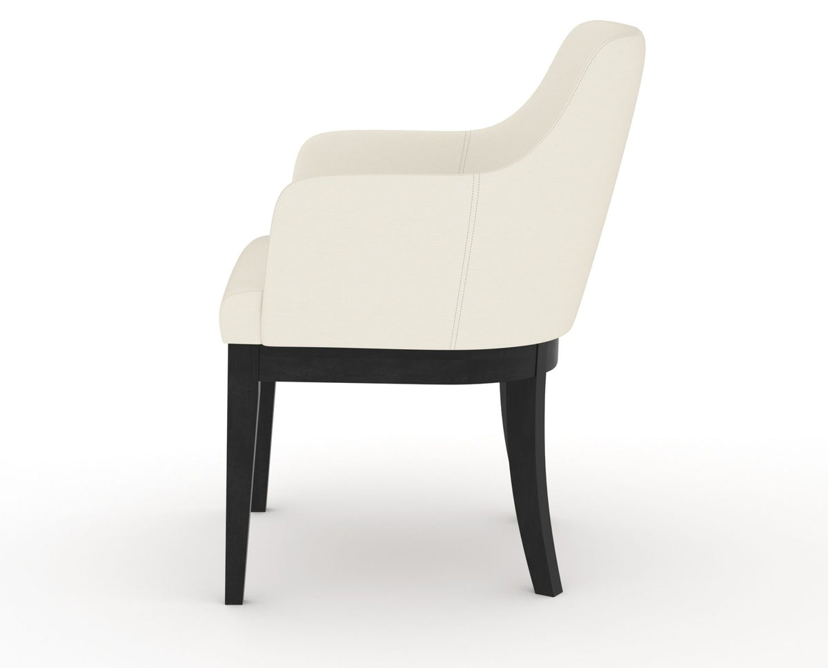 Canadel Modern Sophia Dining Chair in Dark Smoke, YJ Faux Leather, side view