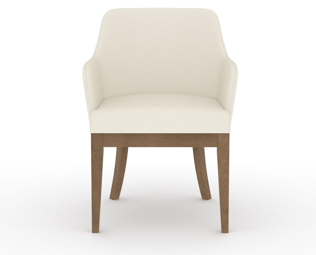 Canadel Modern Sophia Dining Chair in Pecan Washed, YJ Faux Leather, front view