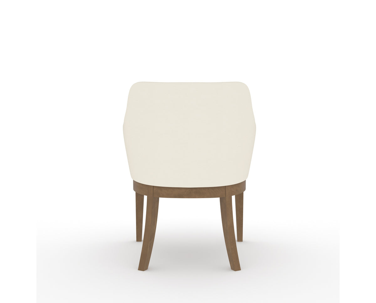 Canadel Modern Sophia Dining Chair in Pecan Washed, YJ Faux Leather, back view