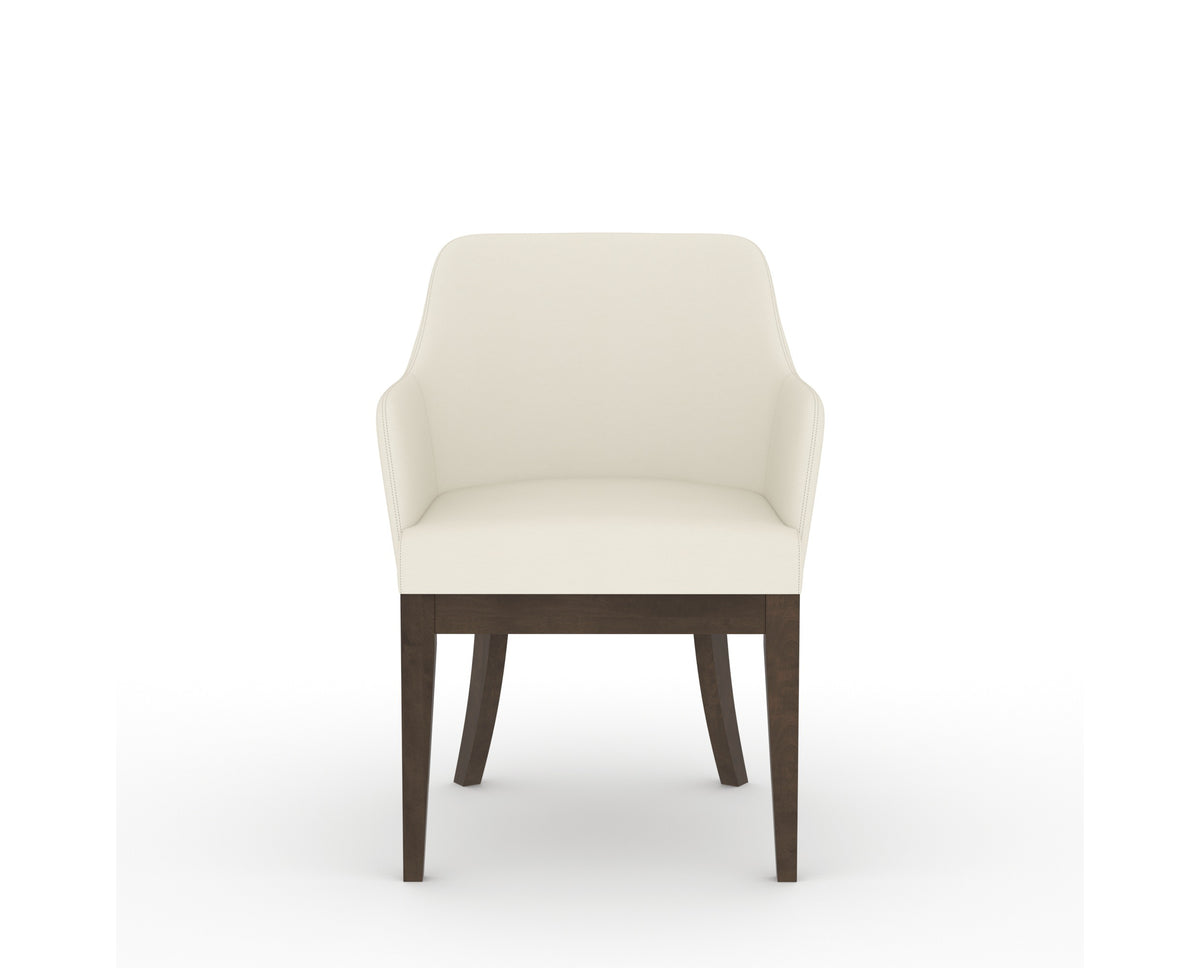 Canadel Modern Sophia Dining Chair in Hazelnut Washed, YJ Faux Leather, front view