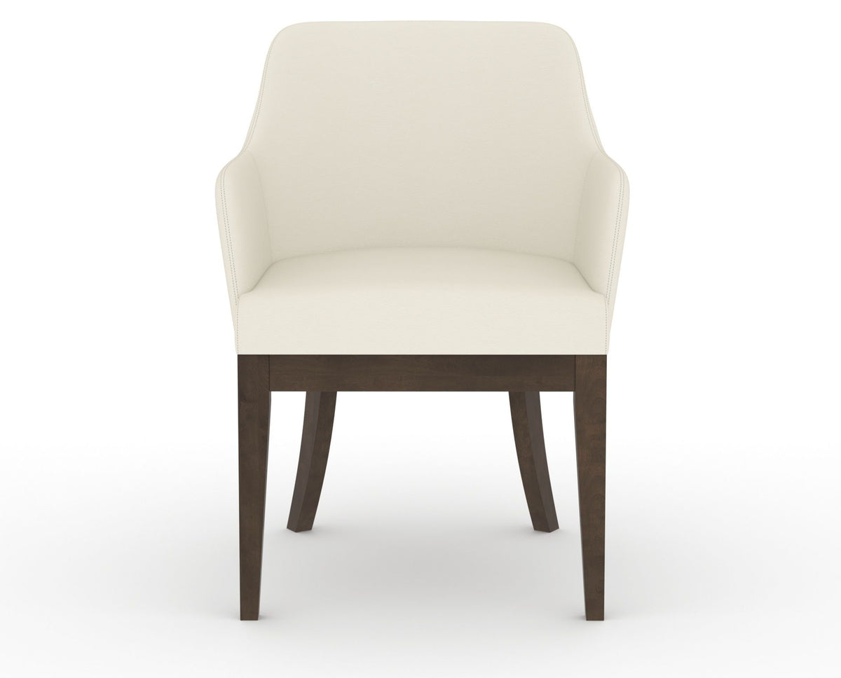 Canadel Modern Sophia Dining Chair in Hazelnut Washed, YJ Faux Leather, front view
