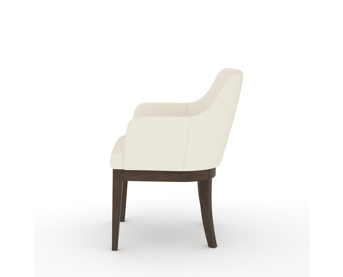 Canadel Modern Sophia Dining Chair in Hazelnut Washed, YJ Faux Leather, side view